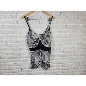 MKM 2X Plus Size Camisole Black Sleeveless Built-in Bra Spaghetti Strap GEO315E